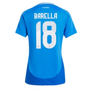 Itálie Nicolo Barella #18 Dámské Domácí Dres ME 2024 Krátký Rukáv